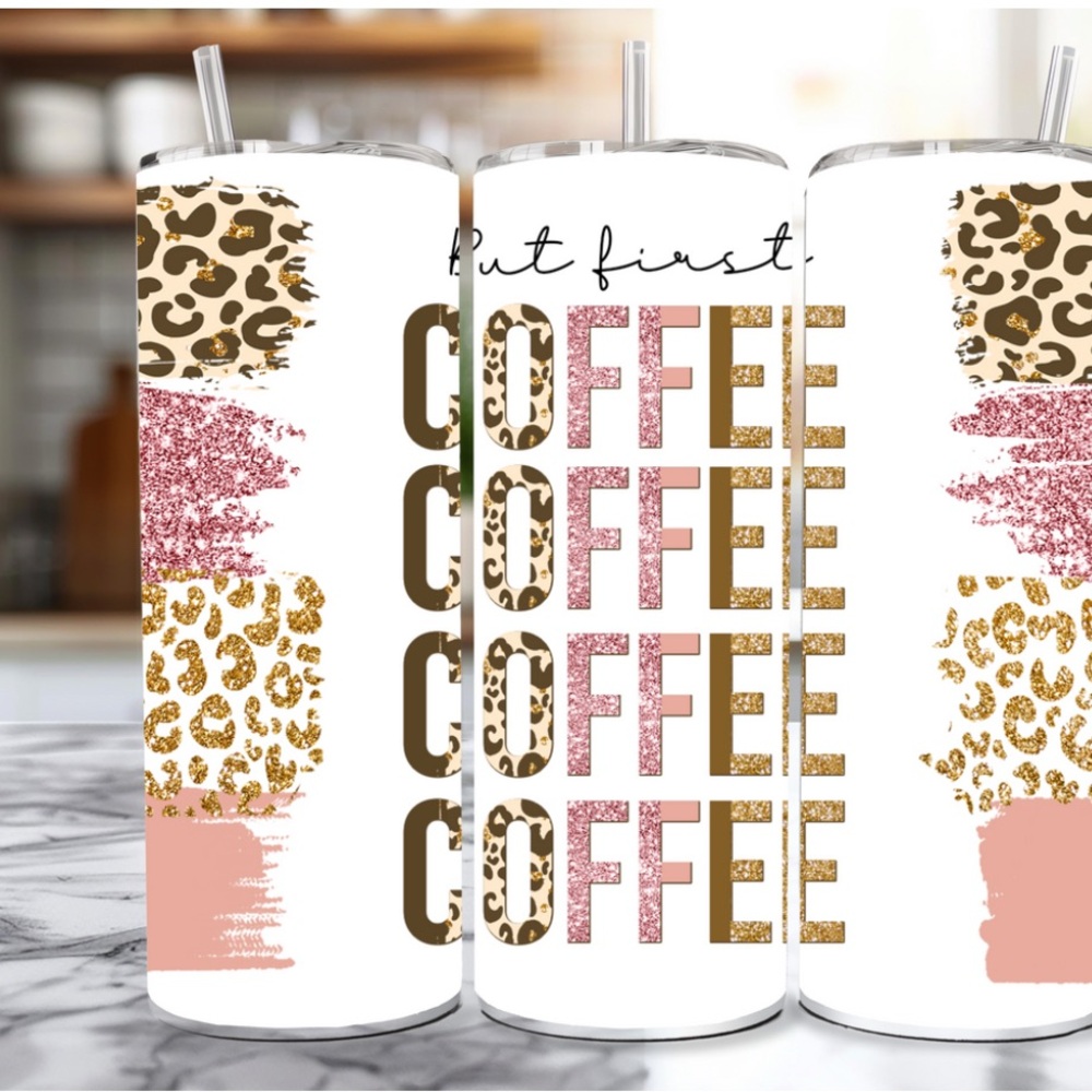 But First Coffee 20 Oz Skinny Tumbler